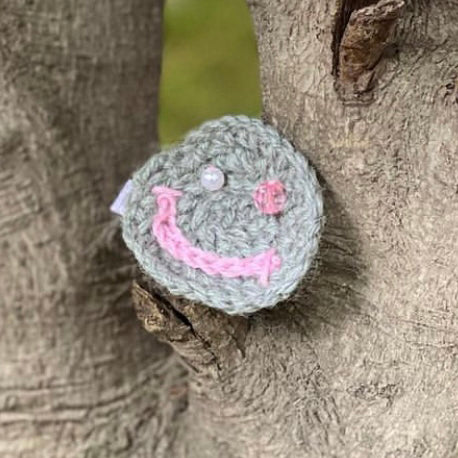 Handmade Wool Hair Clip with Vintage Beads and Stones